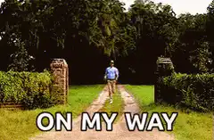 Man running on road on my way