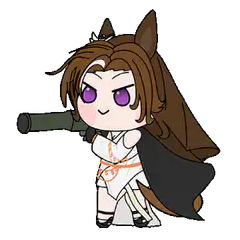 chibi horse girl firing cannon