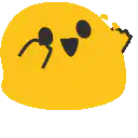 Yellow blob character waving