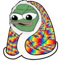 Pepe in a rainbow blanket