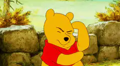 Winnie the Pooh flexing his bicep