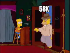 Homer Simpson dancing with 58K text