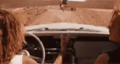 car jumps off cliff