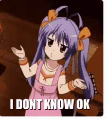 Anime girl shrugging I dont know ok