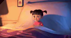 Boo from Monsters Inc goes to sleep