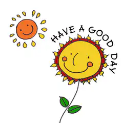Smiling Sun and Flower Saying Have a Good Day