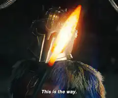 The Mandalorian lights a torch