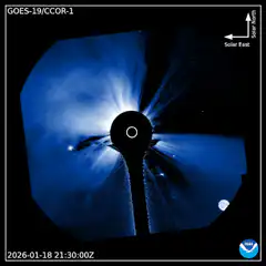GOES-19 coronagraph solar wind