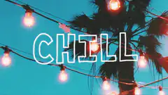 chill string lights palm tree