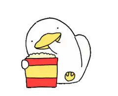 duck eating popcorn