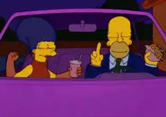 Homer and Marge in the car