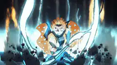 Inosuke Hashibira using Beast Breathing