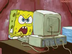SpongeBob gets angry then computer catches fire