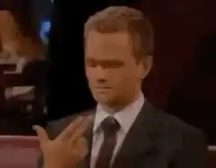 Barney Stinson eating his fingers