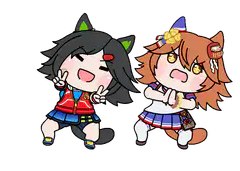 Chibi catgirls dancing