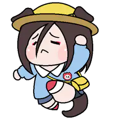 Chibi character with hat and backpack