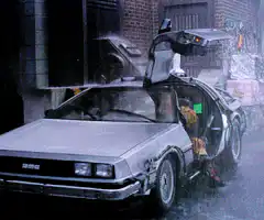 Doc Brown exits DeLorean