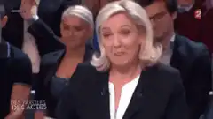 Marine Le Pen speaking on a talk show