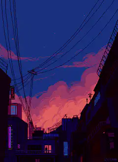 neon city street at night