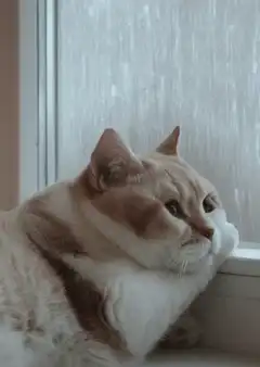 cat looking out window