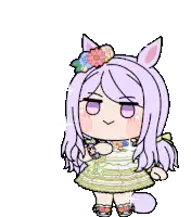 Chibi unicorn girl with sparkles