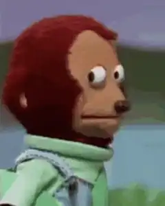 Monkey puppet staring blankly