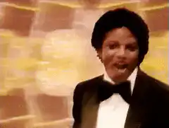 Michael Jackson nodding in tuxedo