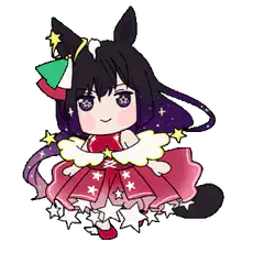 Chibi anime girl with star dress