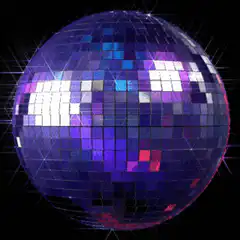 Spinning purple disco ball