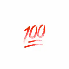 Red watercolor 100 emoji