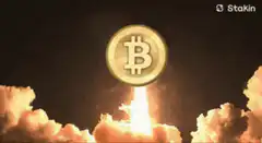 Bitcoin coin rocket launch