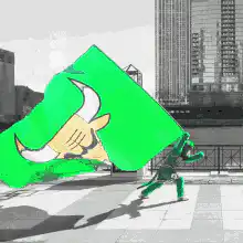 Green Frog with Chicago Bulls Flag