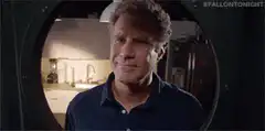 Will Ferrell looking through a porthole
