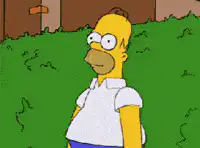 Homer Simpson fades into grass