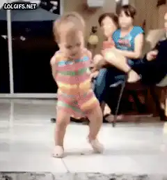 Toddler dancing energetically