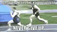 Hurdler trips and keeps running