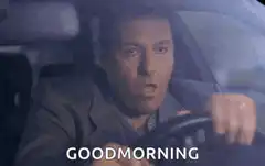 Sam Worthington driving saying good morning