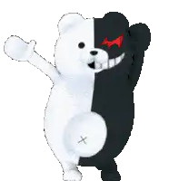 Monokuma waving and dancing