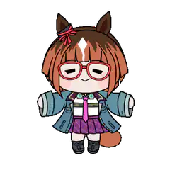 Chibi horse girl character turns around