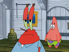 Patrick Star says Booo to Mr. Krabs