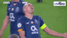 FC Porto player screaming in frustration