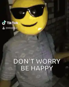 Person with emoji head dancing