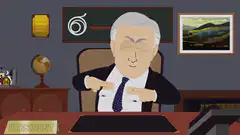 President pointing at his pockets