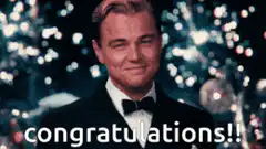 Leonardo DiCaprio cheers congratulations
