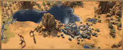 Desert oasis city zoom out