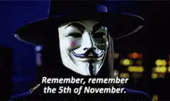 Guy Fawkes mask Remember the 5th of November