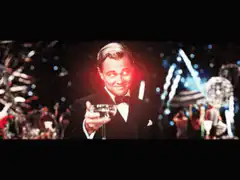Jay Gatsby toasting with champagne