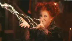 Winifred Sanderson casting lightning spell