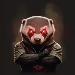Bitcoin Badger Glowing Eyes