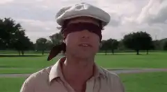Blindfolded man says stop thinking